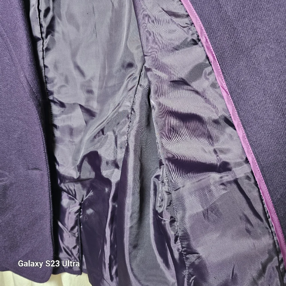 New York & Company purple blazer wool blend size 4 - Picture 7 of 11